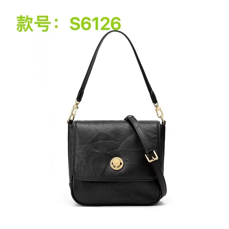 【云云甄选】J-6126-黑色-19*7*19轻奢时尚女士新款单肩斜挎包