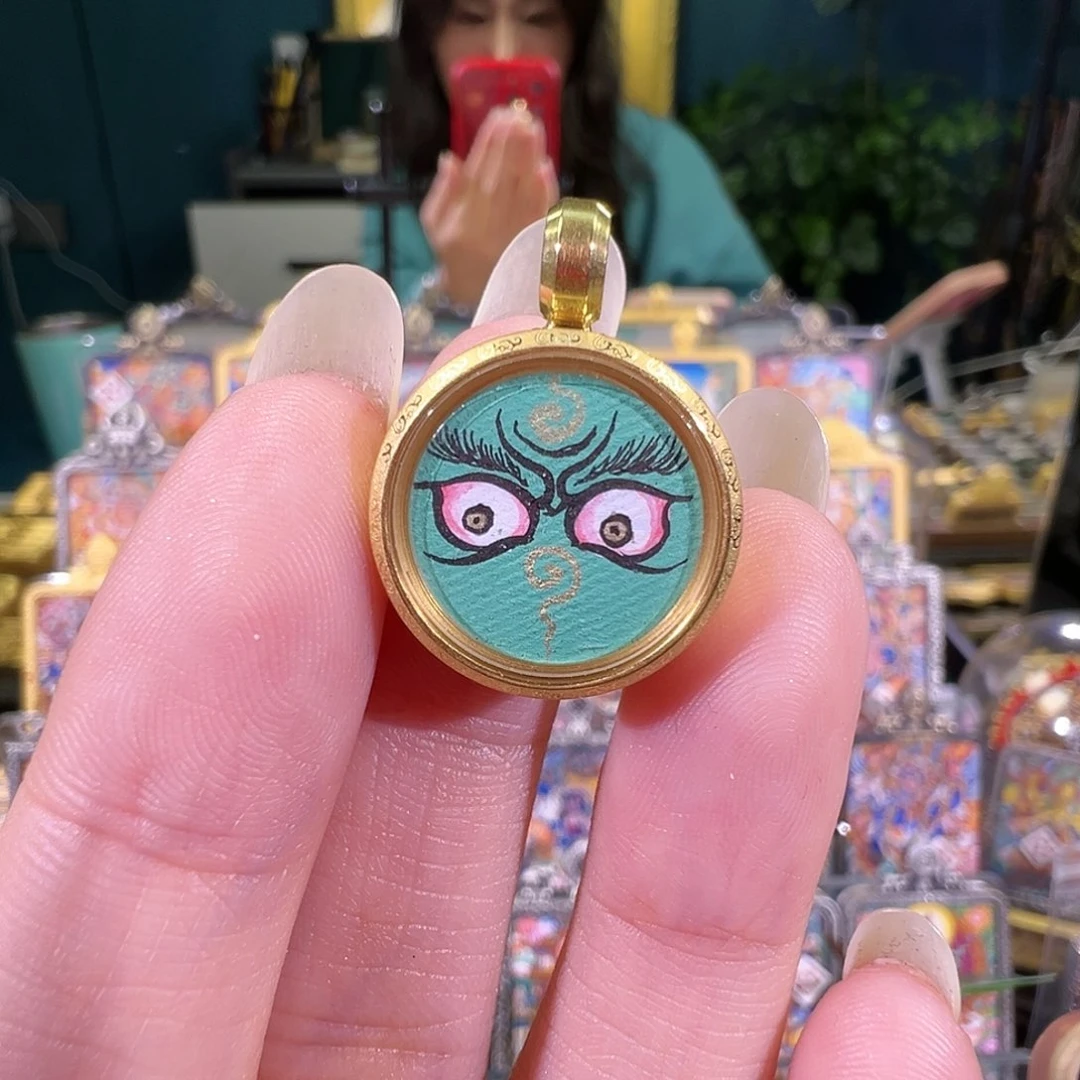 吊坠0**N绿才眼睛热贡唐卡