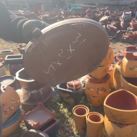 红陶紫砂花盆盆景盆栽瑕疵