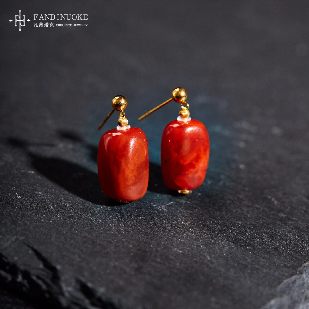 【加加专属】熹悦 | 18K南红耳钩多样性发一#XYGD999170-D