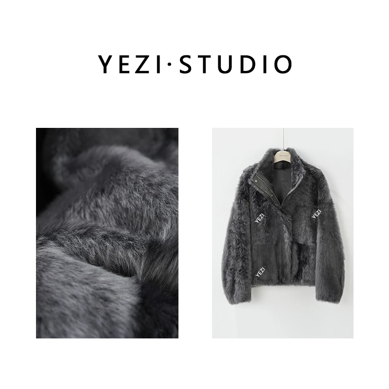 【银色月光】土耳其进口拉贡细毛立领皮毛一体皮草外套25430011