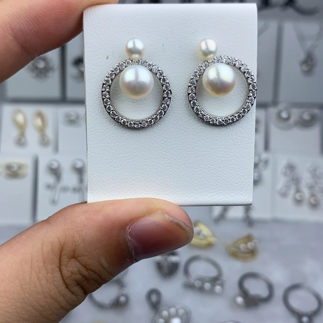 淡水珍珠未镶嵌耳钉