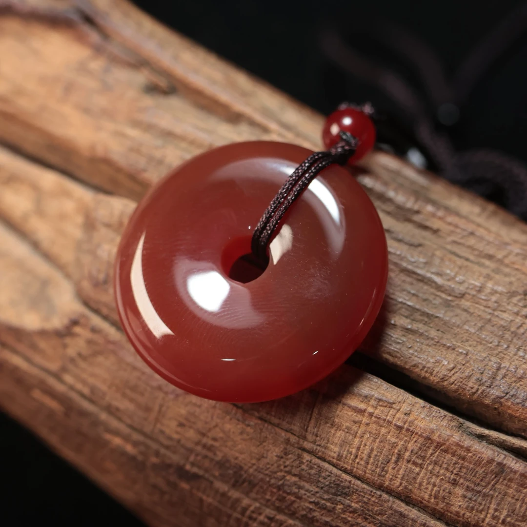 天然玛瑙红平安扣-YS20-新人福利