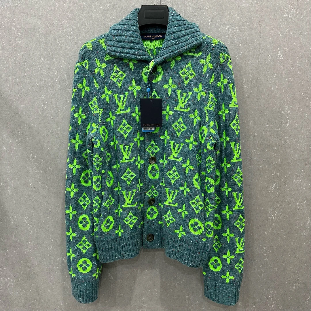 未使用 LouisVuitton/路易威登 满印老花针织羊毛外套L码 /007014
