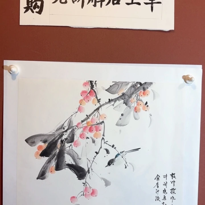 国画听兰老师花鸟