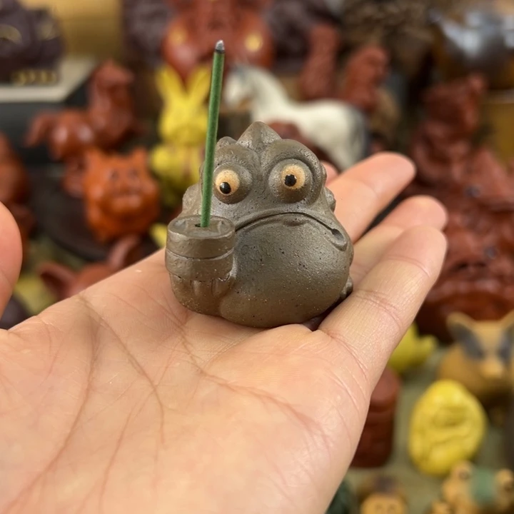 紫砂茶宠紫砂香插金蟾