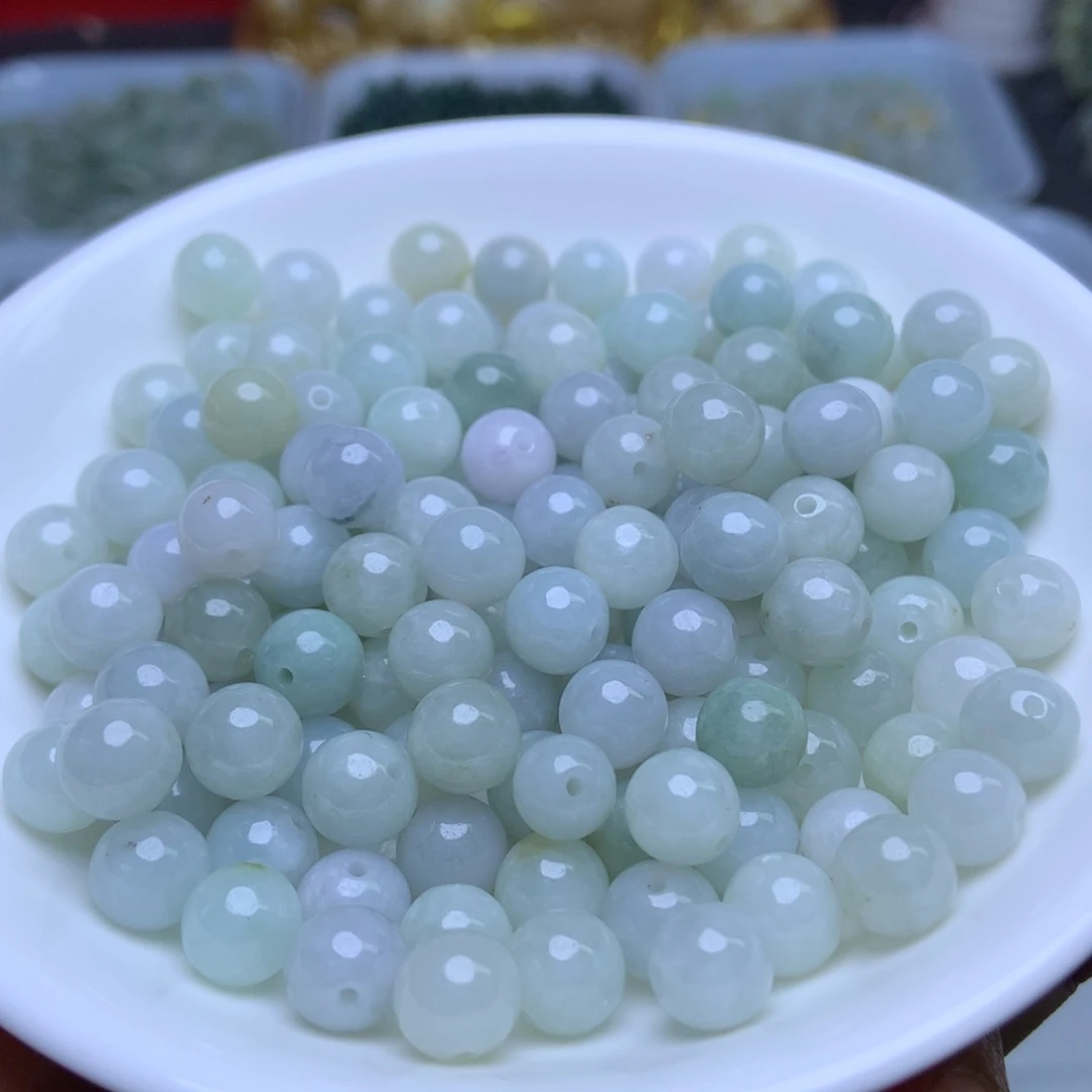 未镶嵌手链翡翠卡7.6冰晴26个