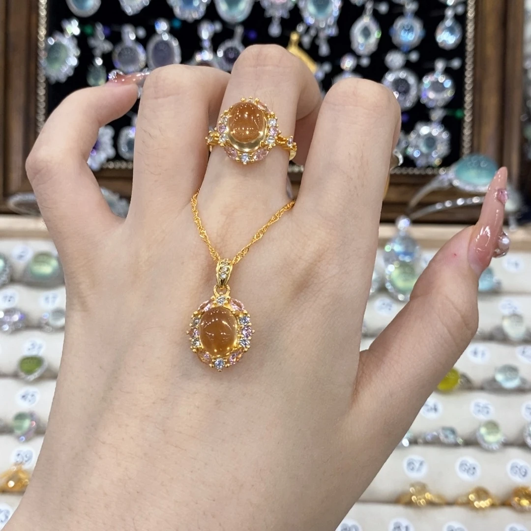 银S925镶嵌颈饰黄晶茉****?