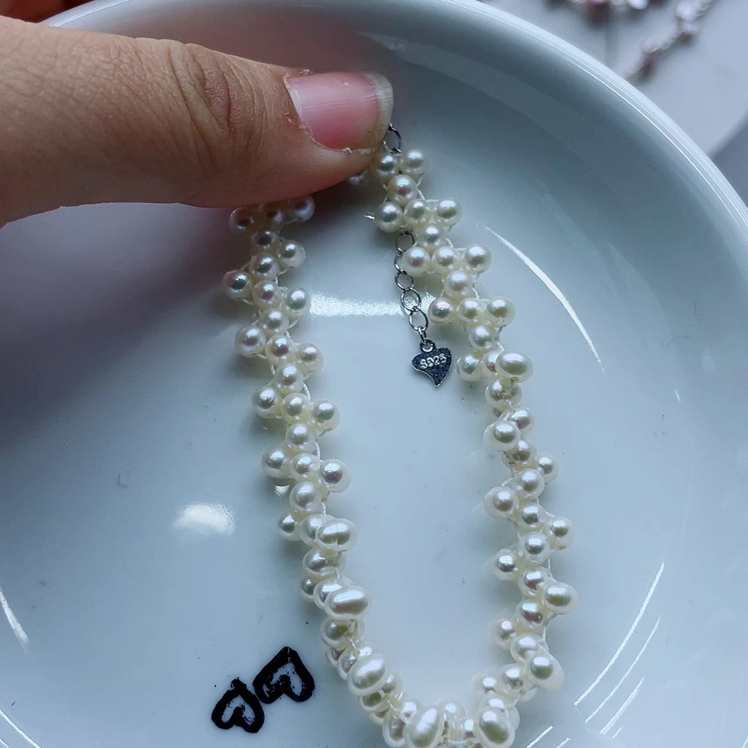 银S925镶嵌手链淡水珍珠