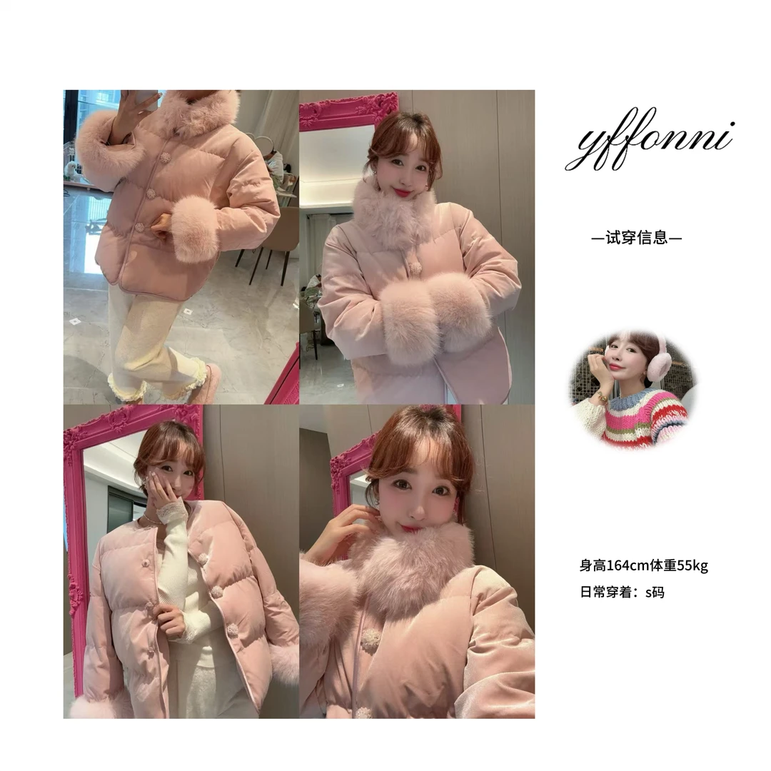 【YFONI】（送毛领） 胭脂海棠棉服外套~