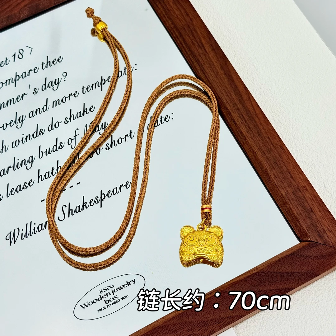 铜合金项链 XL-63新中式复古高级感古法生肖虎毛衣链项链