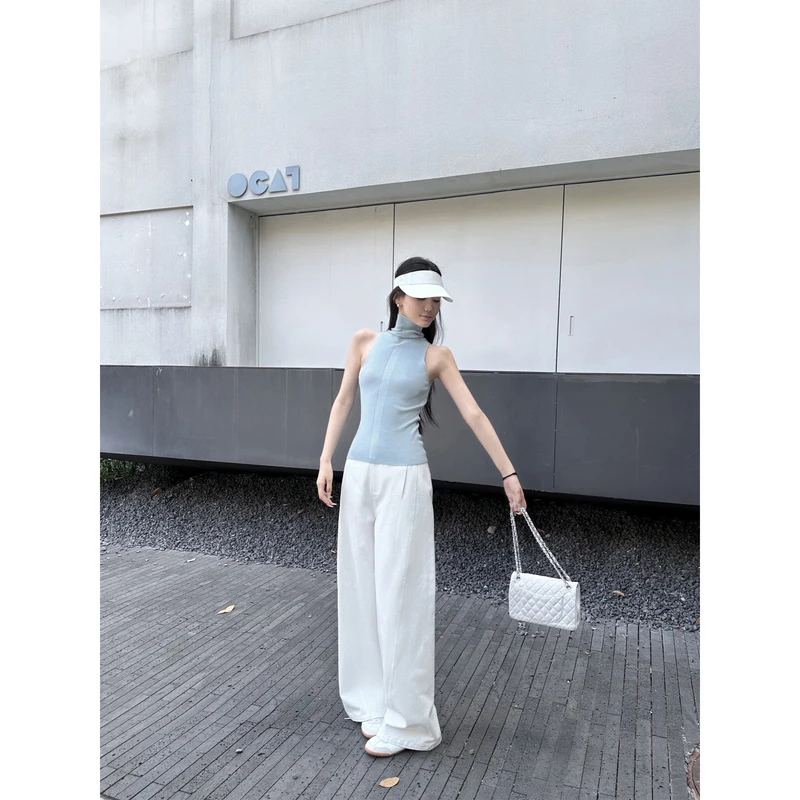 【5werkwen 03.06新品】立体分割|松弛归简 白色宽松阔腿裤