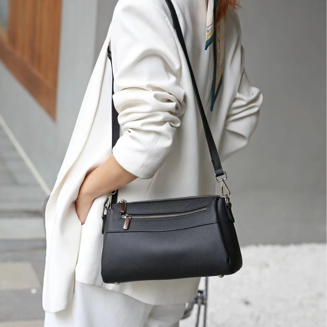 真皮休闲小众时尚小方包腋下包头层TOGO牛皮多隔层单肩女包包