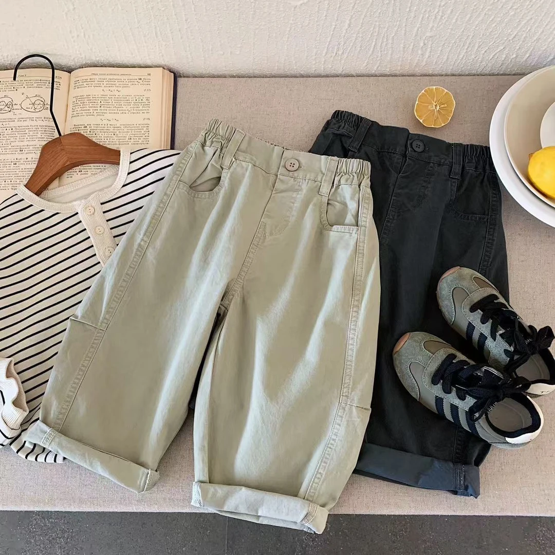 2025春季新款男童春装复古风休闲裤儿童潮流直筒宝宝长裤潮小童