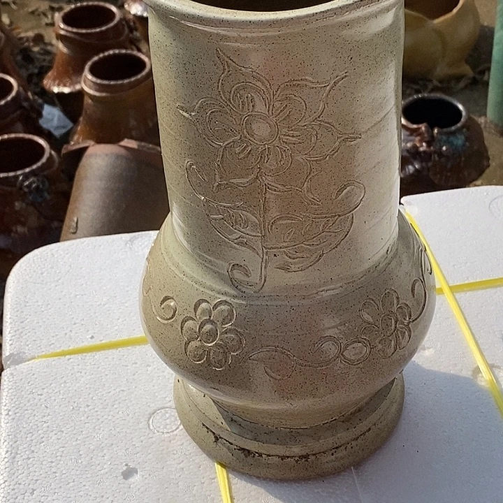 花盆紫砂口15高度32手工瑕疵处理