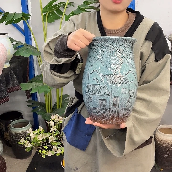 19×30 -粗陶花盆有孔-买买买