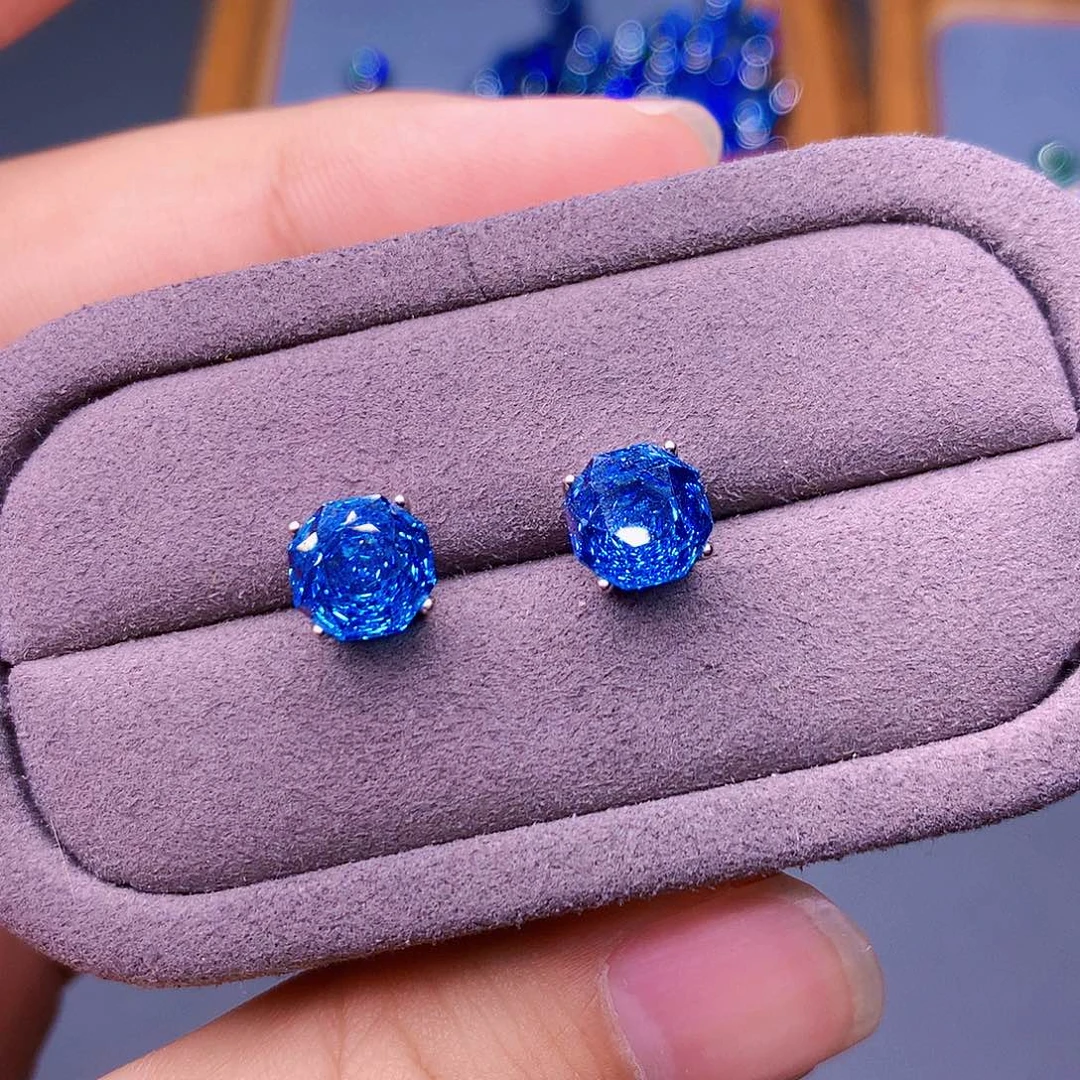 银S925镶嵌耳饰托帕石