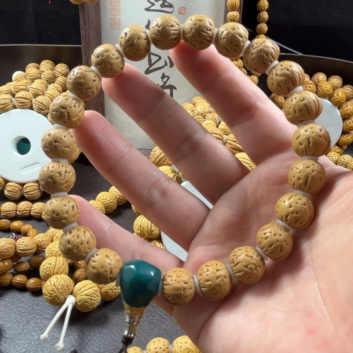 桃核手串13尺寸手持金豆