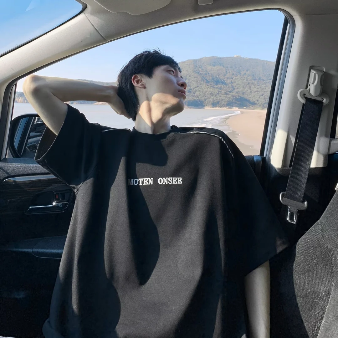 短袖t恤男潮牌夏季宽松五分袖2024年新款网红潮流ins