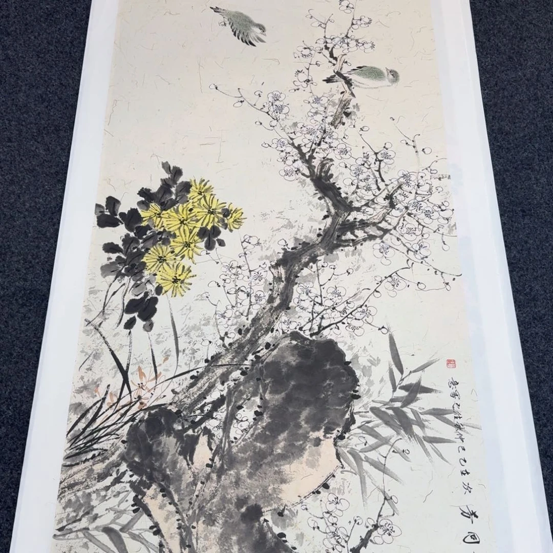 国画纯手绘山水花鸟作品