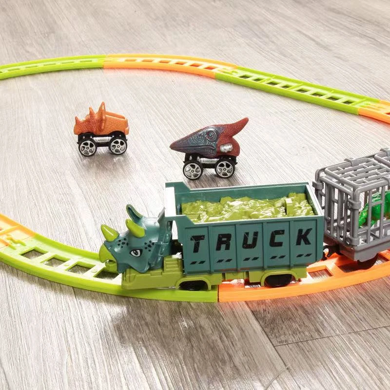 恐龙玩具车轨道玩具拼接电动轨道车2628-22