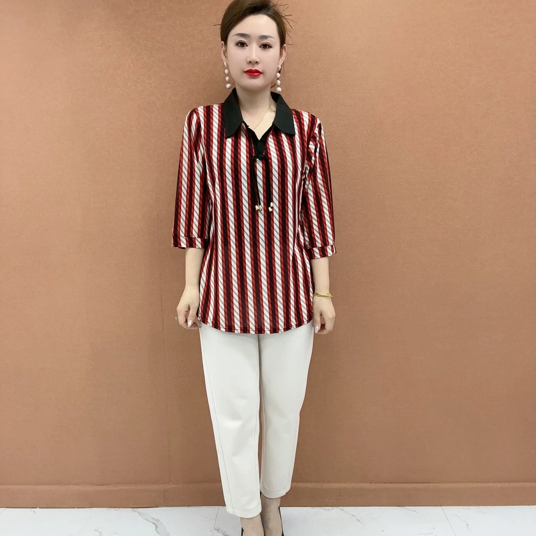 母亲节衣服大码妈妈加肥加大60岁短袖长款T恤上衣女流光风妈妈装