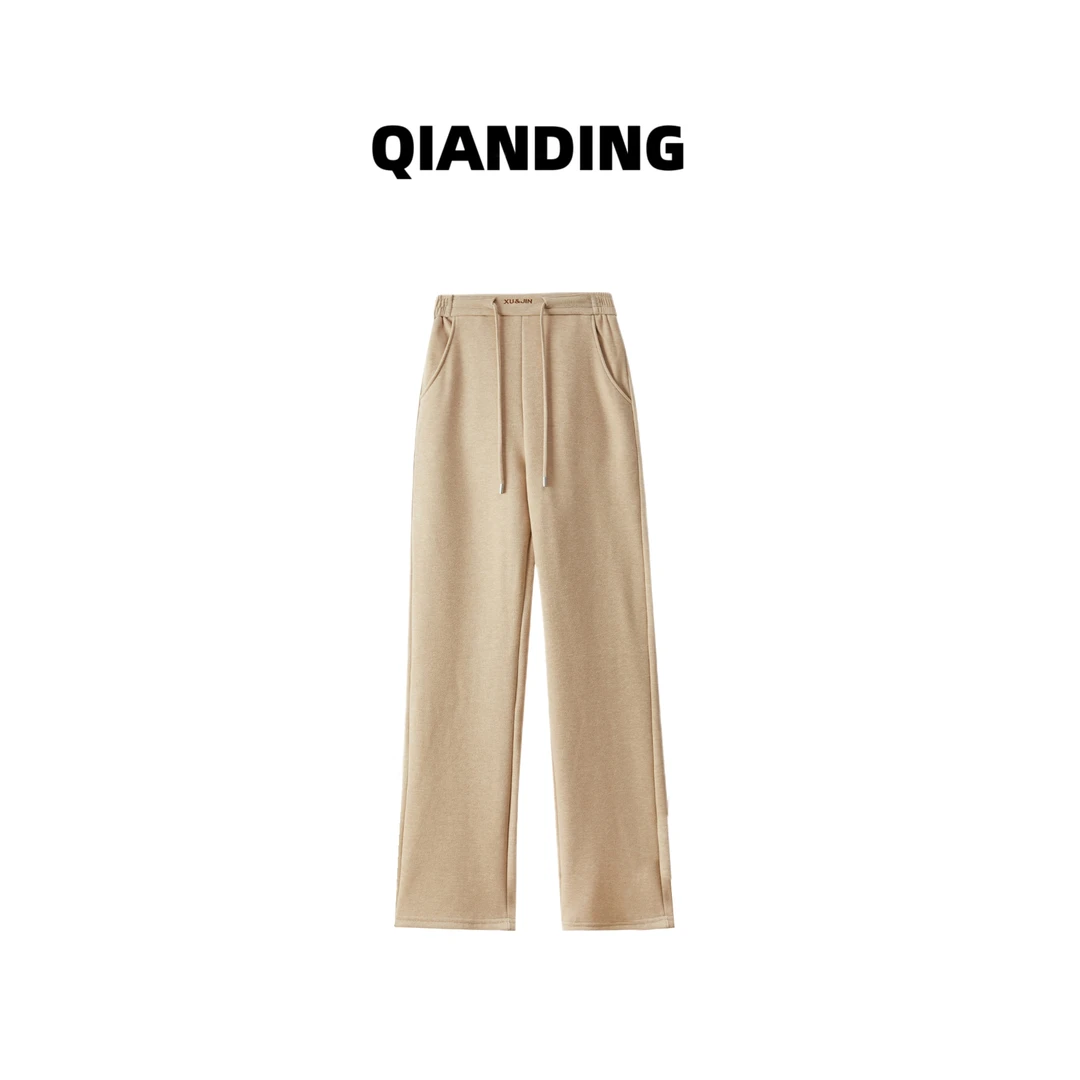【QIANDING】【通勤王】绵羊毛桑蚕丝混纺加绒亲肤时尚百搭裤子F511