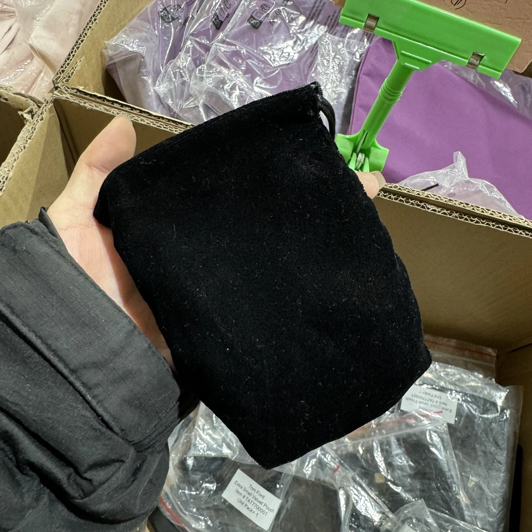 2个装10×14cm黑色抽绳袋小号金标束口袋