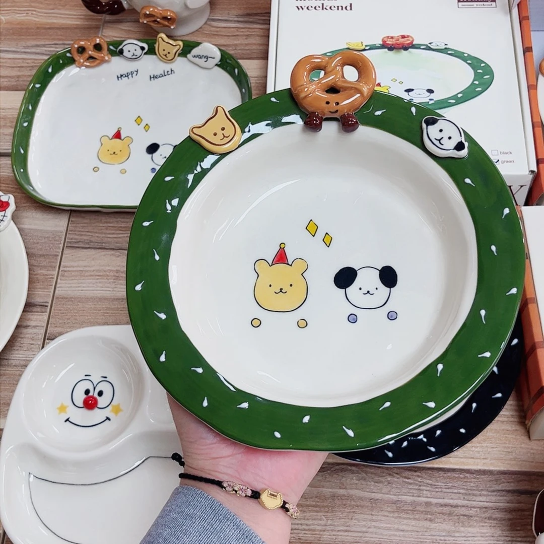 陶瓷正品纽扣豆丁8寸深盘陶瓷餐具