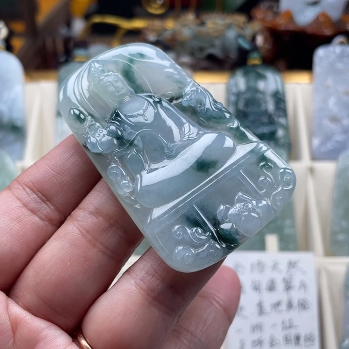 翡翠未镶嵌挂件观音
