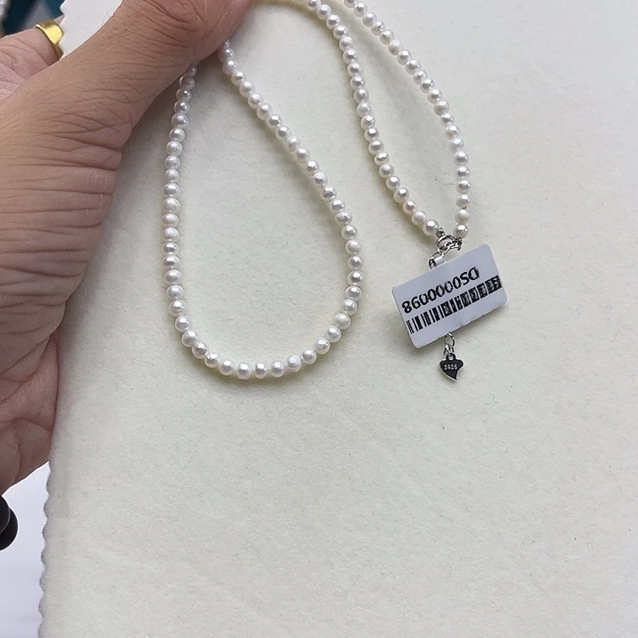 颈饰银S925镶嵌淡水珍珠卡3➕奶油宝宝珠