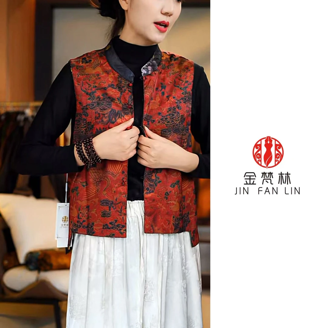 【闲云梦】双面穿新中式中国风复古宋锦花萝刺绣中年妈妈装