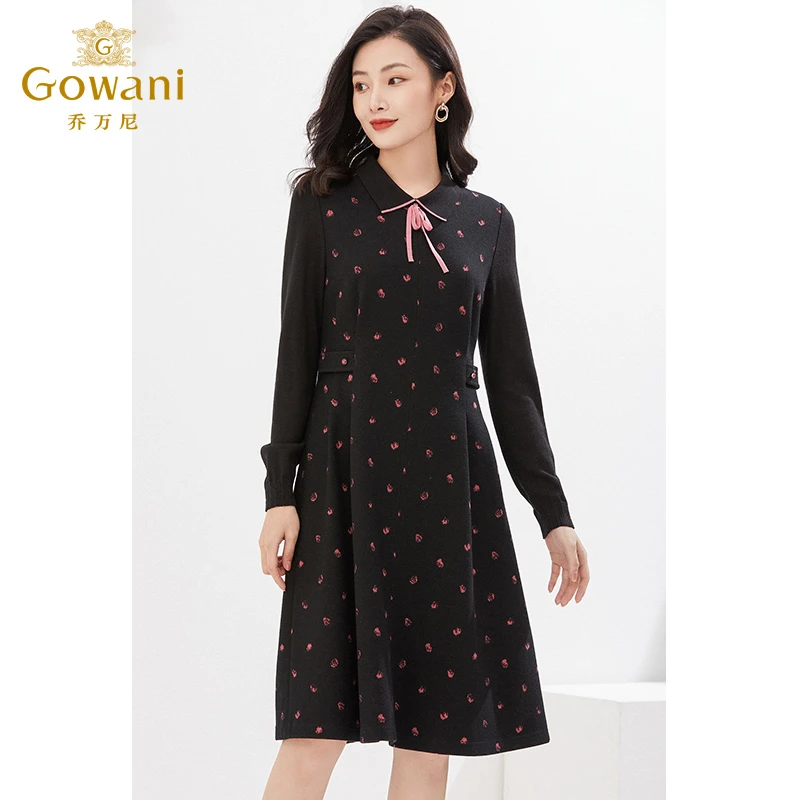 【重磅绵羊毛】乔万尼高级精致感2025新款连衣裙减龄收腰EI4E506