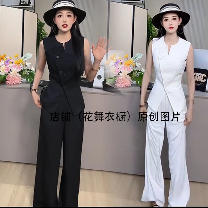 2025年夏季新款时尚气质漂亮套装女高级感气质上衣裤子两件套装潮