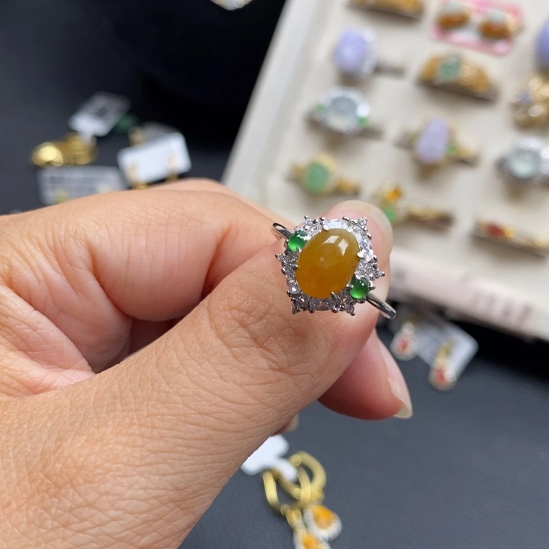 翡翠银S925镶嵌戒指