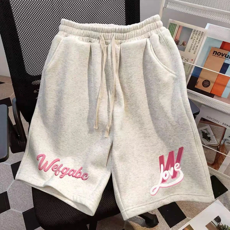 美式纯棉宽松痞帅潮男款裤子运动短裤夏季爆款2025新款直筒五分裤