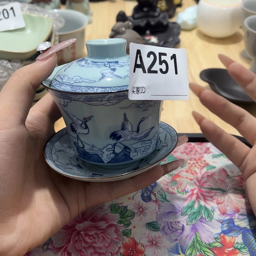 瓷片茶摆件工艺品摆件666
