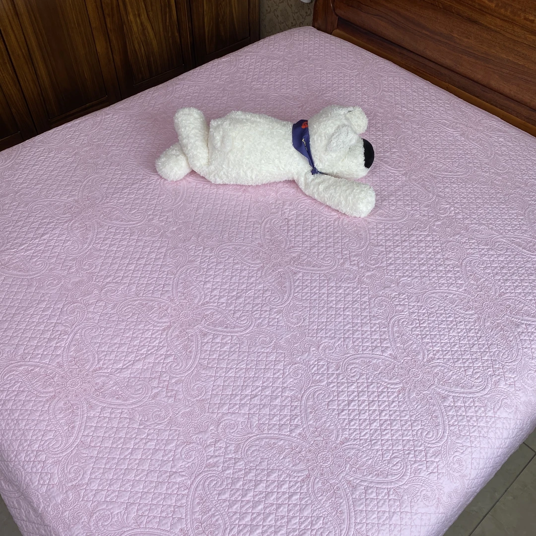 230*250绣花床盖秋冬夹棉加厚绗缝被床铺沙发床单外销款韩式褥子