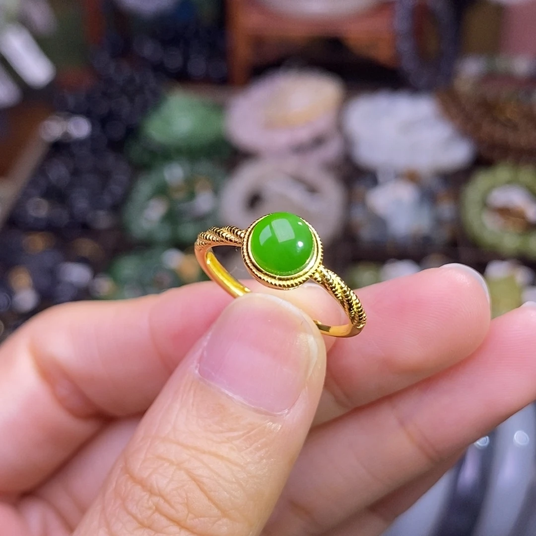 和田玉未镶嵌颈饰多样性发一 925.银碧玉戒指