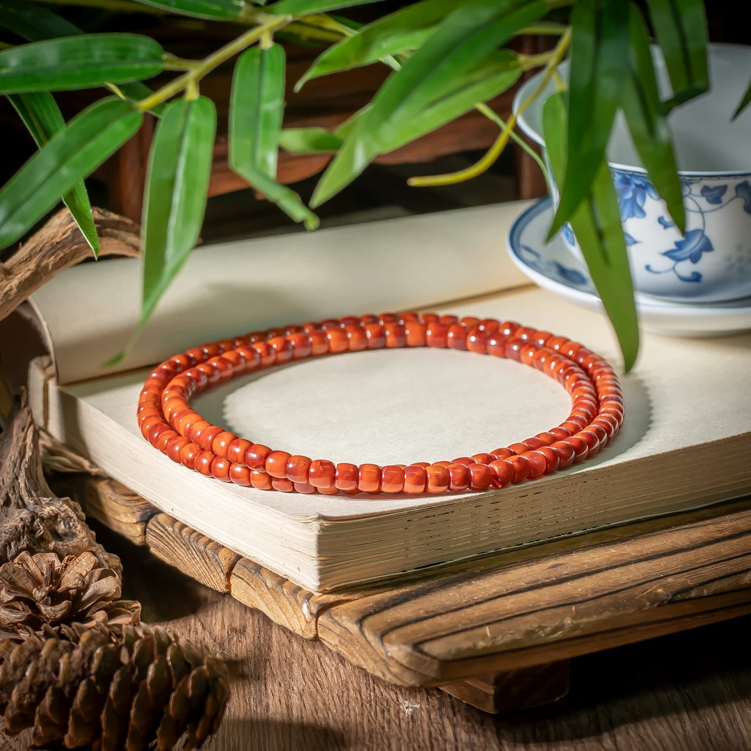 【世间臻宝】牛血红直切多圈链/DQ125/6mm+/多样性发一件