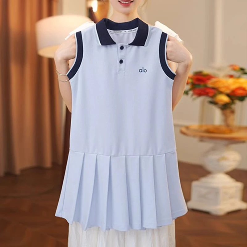 女童POLO裙夏季2025新款潮儿童学院风裙子夏装女孩无袖连衣裙洋气