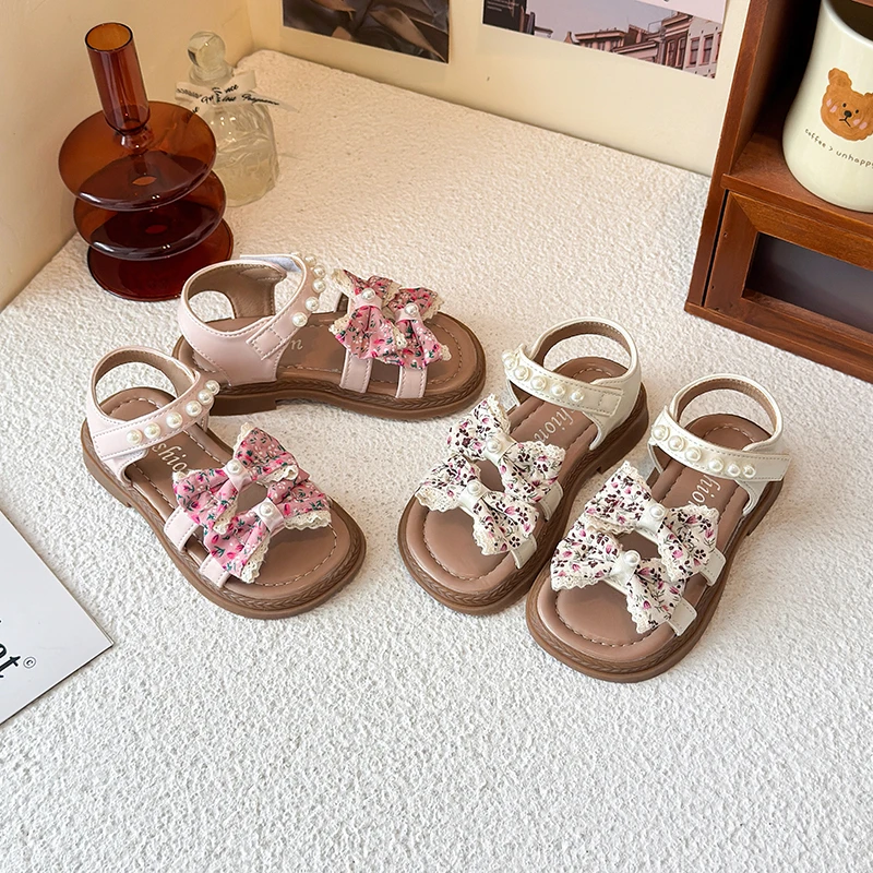 女童公主凉鞋儿童洋气夏天鞋子2025夏季新款小女孩宝宝韩系罗马鞋