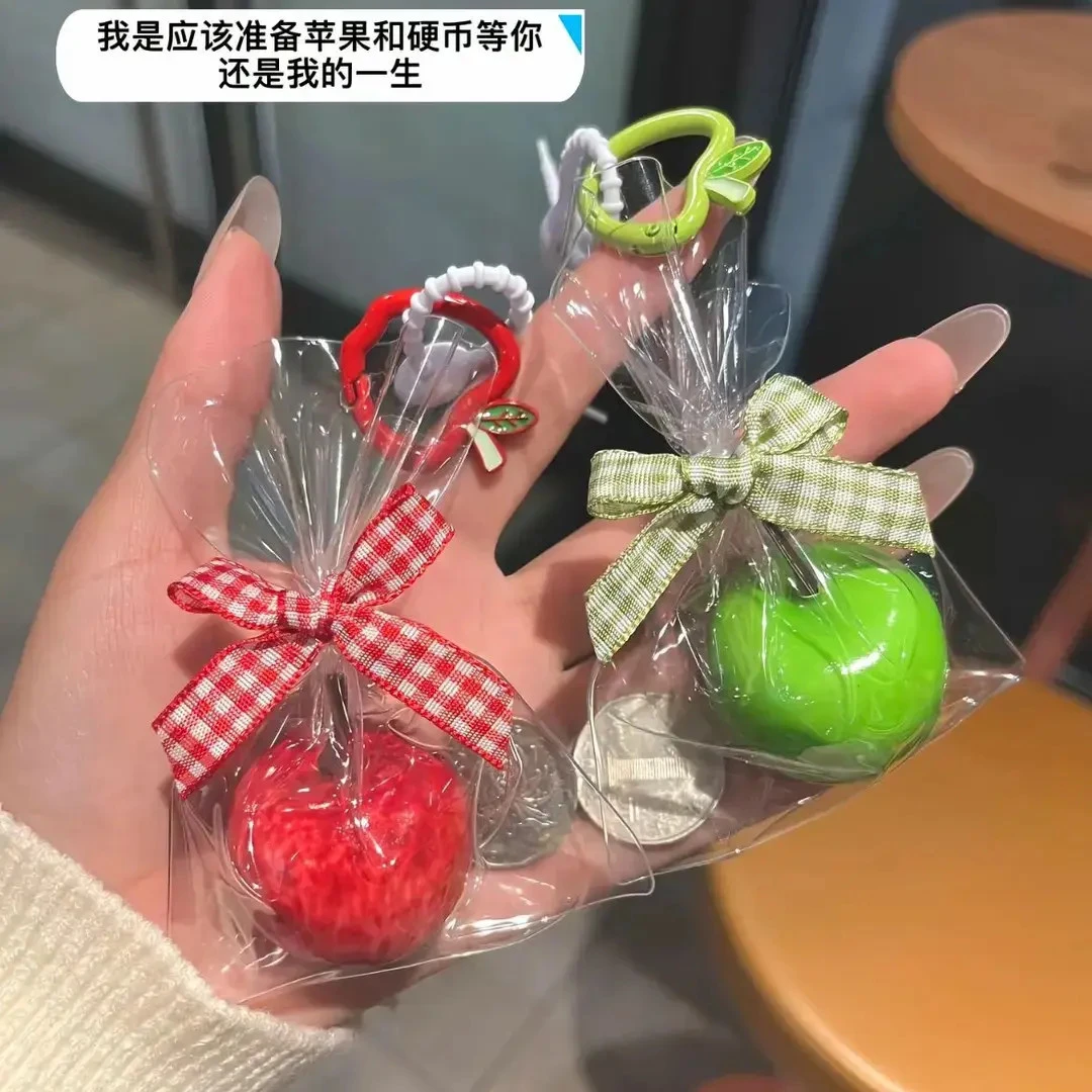 一颗苹果硬币挂件后视镜平安出行挂饰圣诞节平安夜礼物情侣挂件