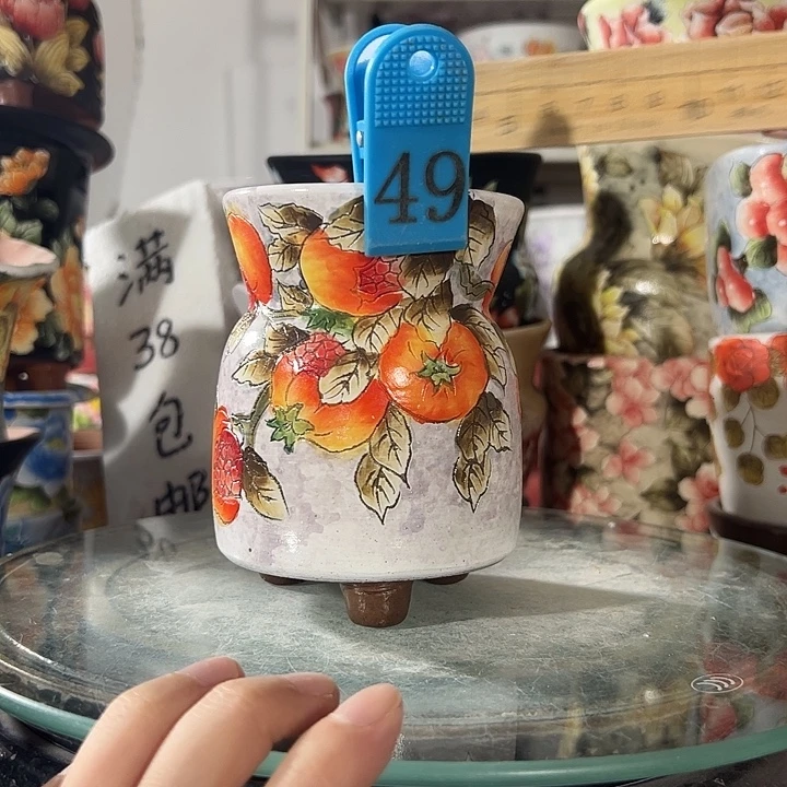 景德镇幸运花盆手绘韩式花盆