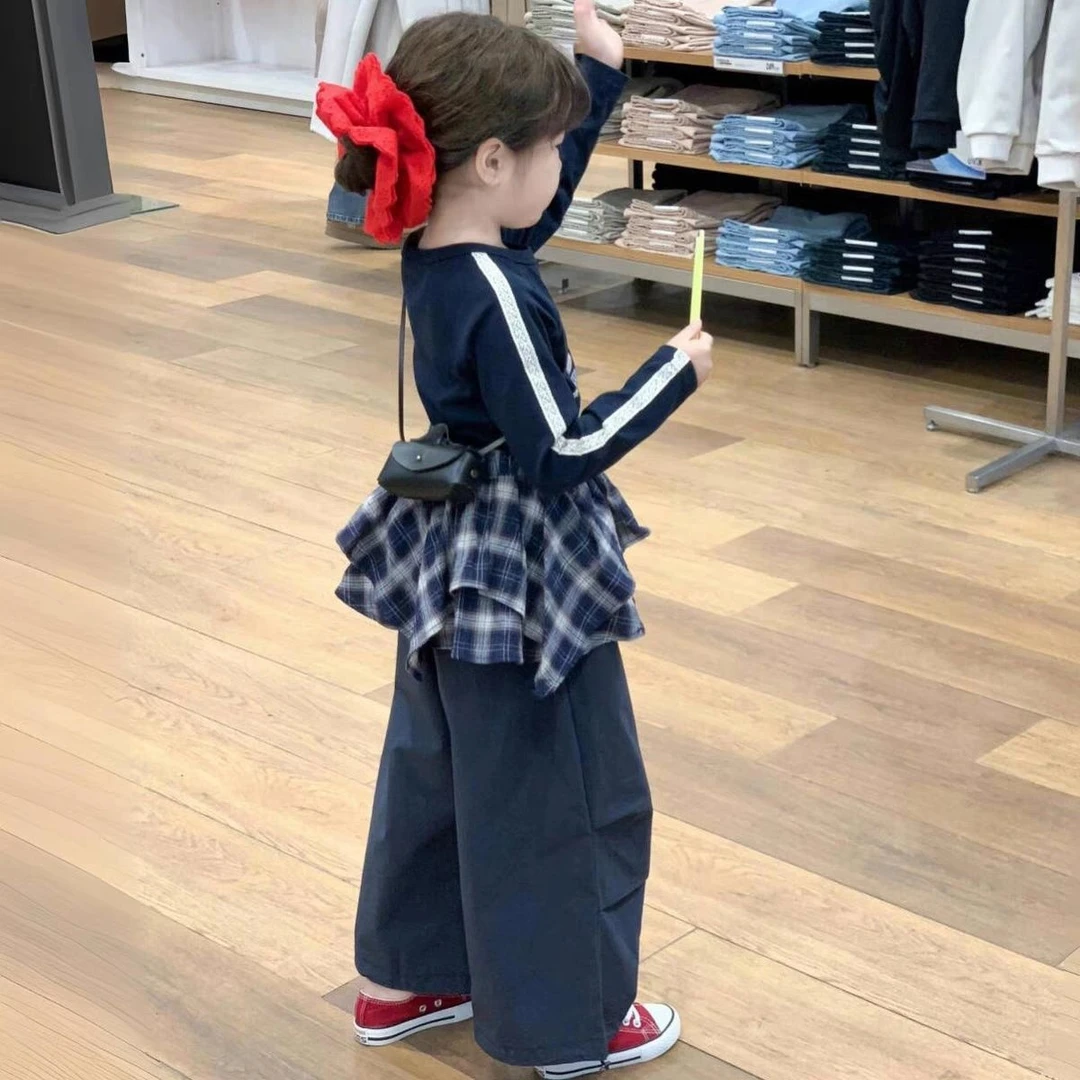 【亏本促销】女童春款套装2025新款韩版女宝长袖印花上衣休闲屁帘工