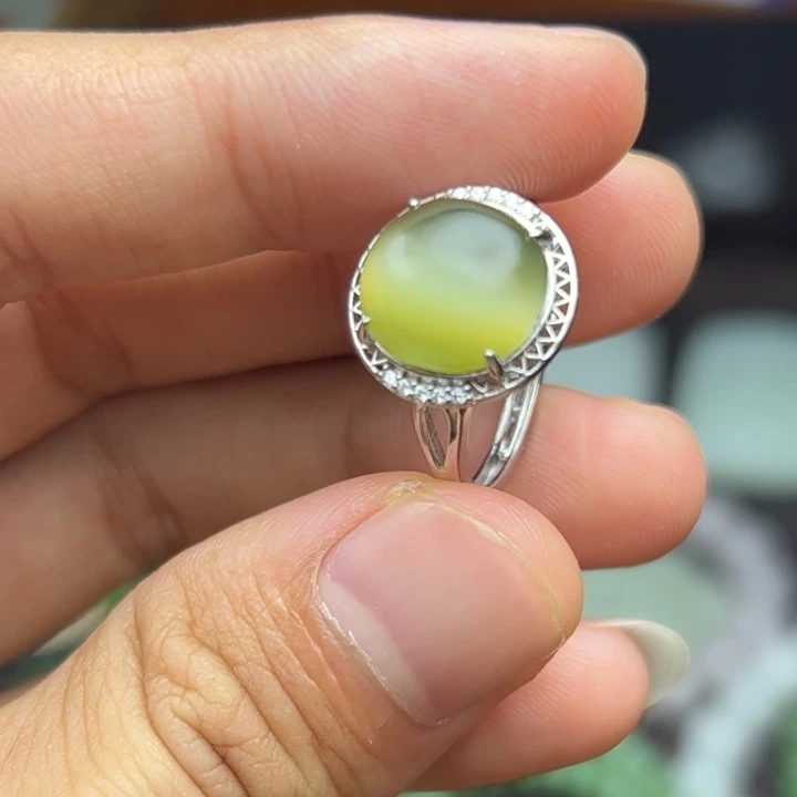 和田玉银S925镶嵌挂件