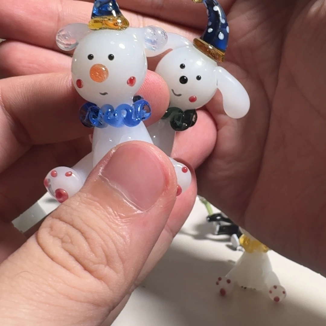 S***沐手工艺品琉璃小狗2只