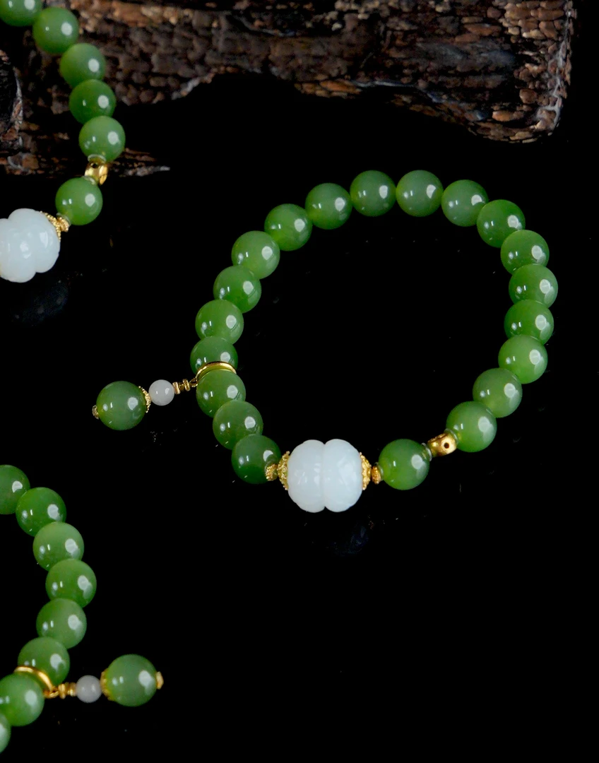 探珠｜ “双栖”严选精品设计款和田玉碧玉手串 多样性发一