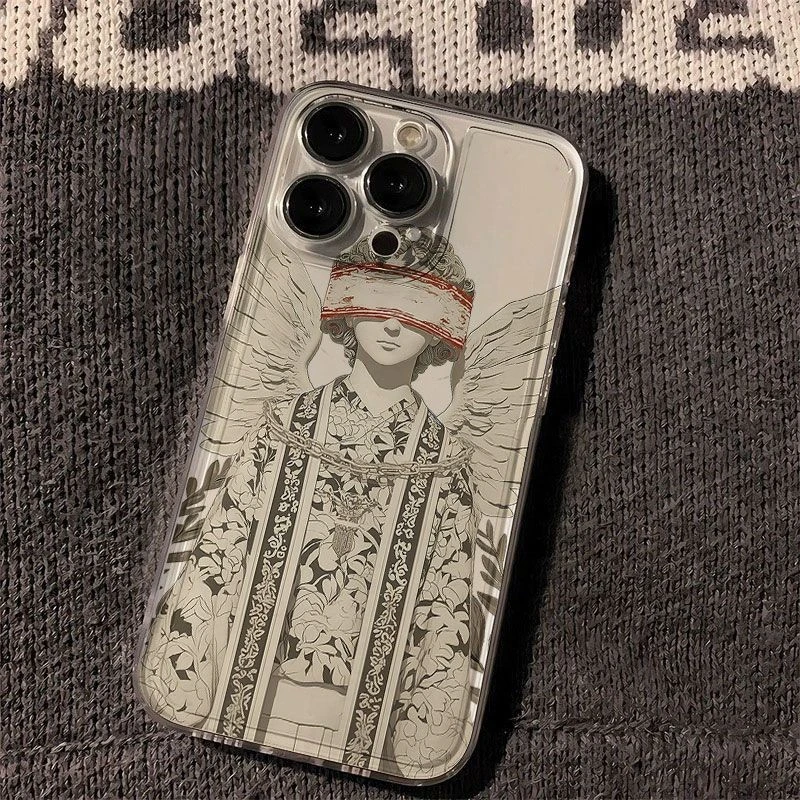 复古艺术米歇尔太空手机壳适用于苹果15透明iphone14手机壳13pro