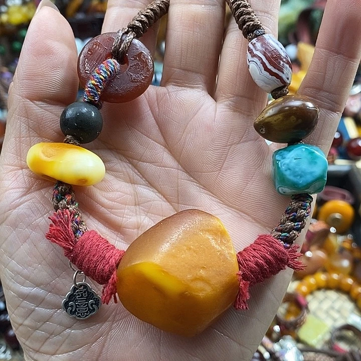 未镶嵌项链蜜蜡项链